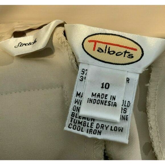 Talbots Pants Women's Size 10 Khaki Brown Stretch Pockets Casual Career Trouser - Picture 6 of 7